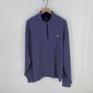 Masters Tech Men's Blue Stripe Embroidered Long Sleeve Pullover Shirt Size XXL